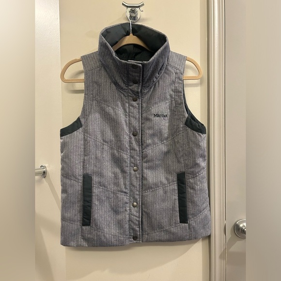 Marmot Reversible Vest Men’s Medium Grey Geometric Button Up - Picture 1 of 11